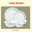 Diva From La Opala Grace Blue Dinner Plate Set, 6-Pieces(Plates Only) - The Kitchen Warehouse