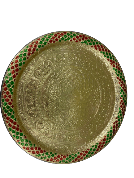 Meenakari Peacock platter/plate 1pc - The Kitchen Warehouse