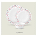 Diva From La Opala Grace red Dinner Plate Set, 6-Pieces(Plates Only) - The Kitchen Warehouse