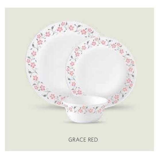 Diva From La Opala Grace red Dinner Plate Set, 6-Pieces(Plates Only) - The Kitchen Warehouse