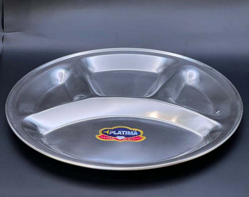 Stainless Steel Partition Plate / Thali with 4 section 1pc