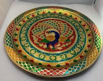 Meenakari Peacock platter/plate - The Kitchen Warehouse