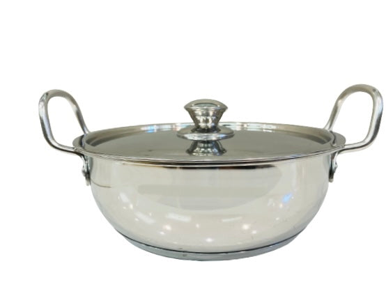 Stainless Steel Wok/Kadhai with Lid (Sapphire) Sizes 1 -5