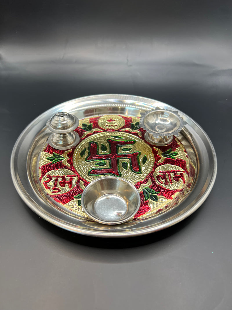 Meenakari thali pooja 21 cm