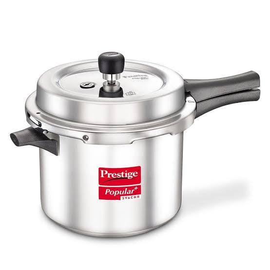 Prestige Popular plus Svachh Induction Base Aluminium Pressure Cooker , 3.0 Litre - Silver - The Kitchen Warehouse