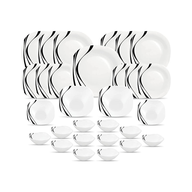 La Opala Quadra Midnight Opalware Dinner Set, 29-Pieces - The Kitchen Warehouse