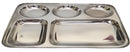 Stainless Steel 5 Partition/Section Plate / Thali Food Grade 1 pc