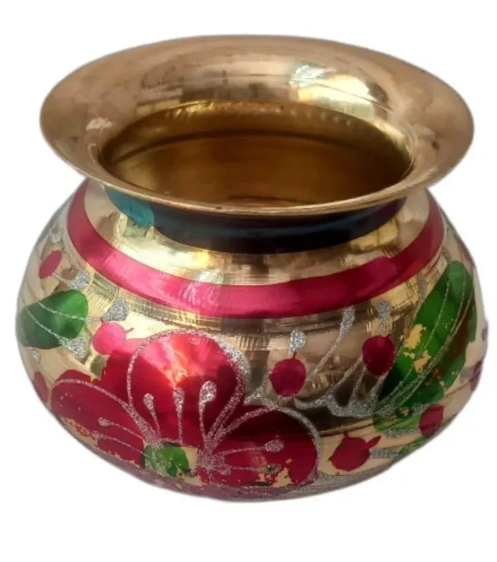 Brass Pooja meenakari lota