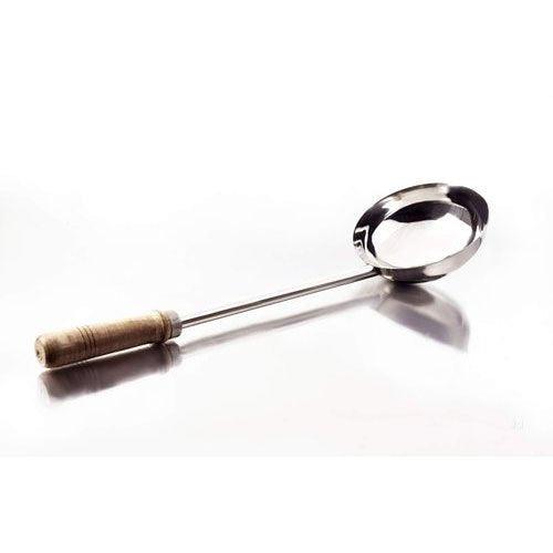 Commercial Stainless Steel Ladle Karchhi with wooden handle NO 4 - The Kitchen Warehouse