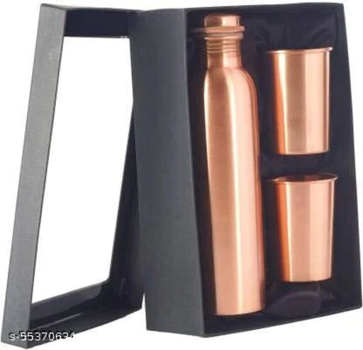 PURE COPPER BOTTLE AND 2 GLASS SET - The Kitchen Warehouse